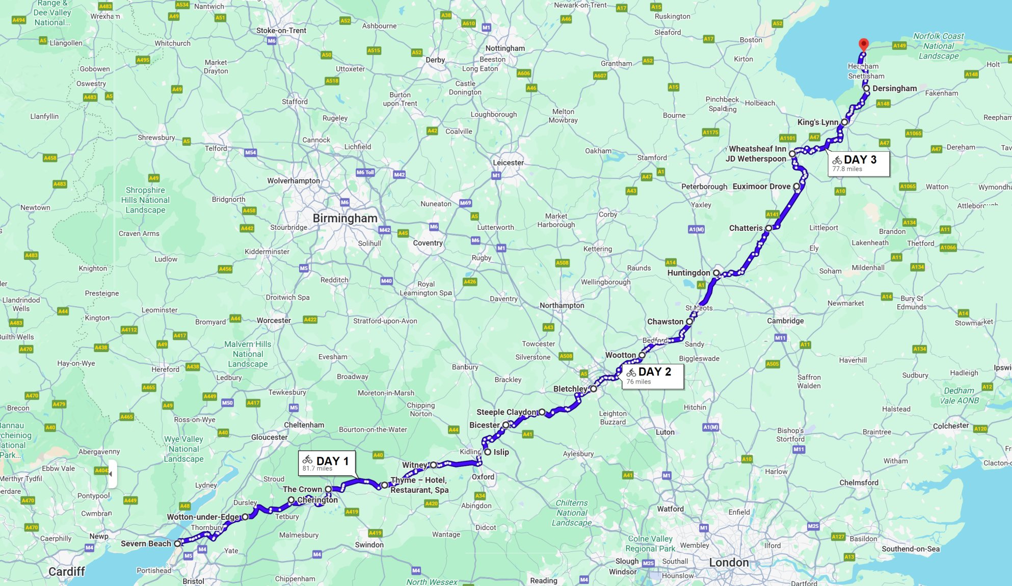 Severn Beach to Hunstanton